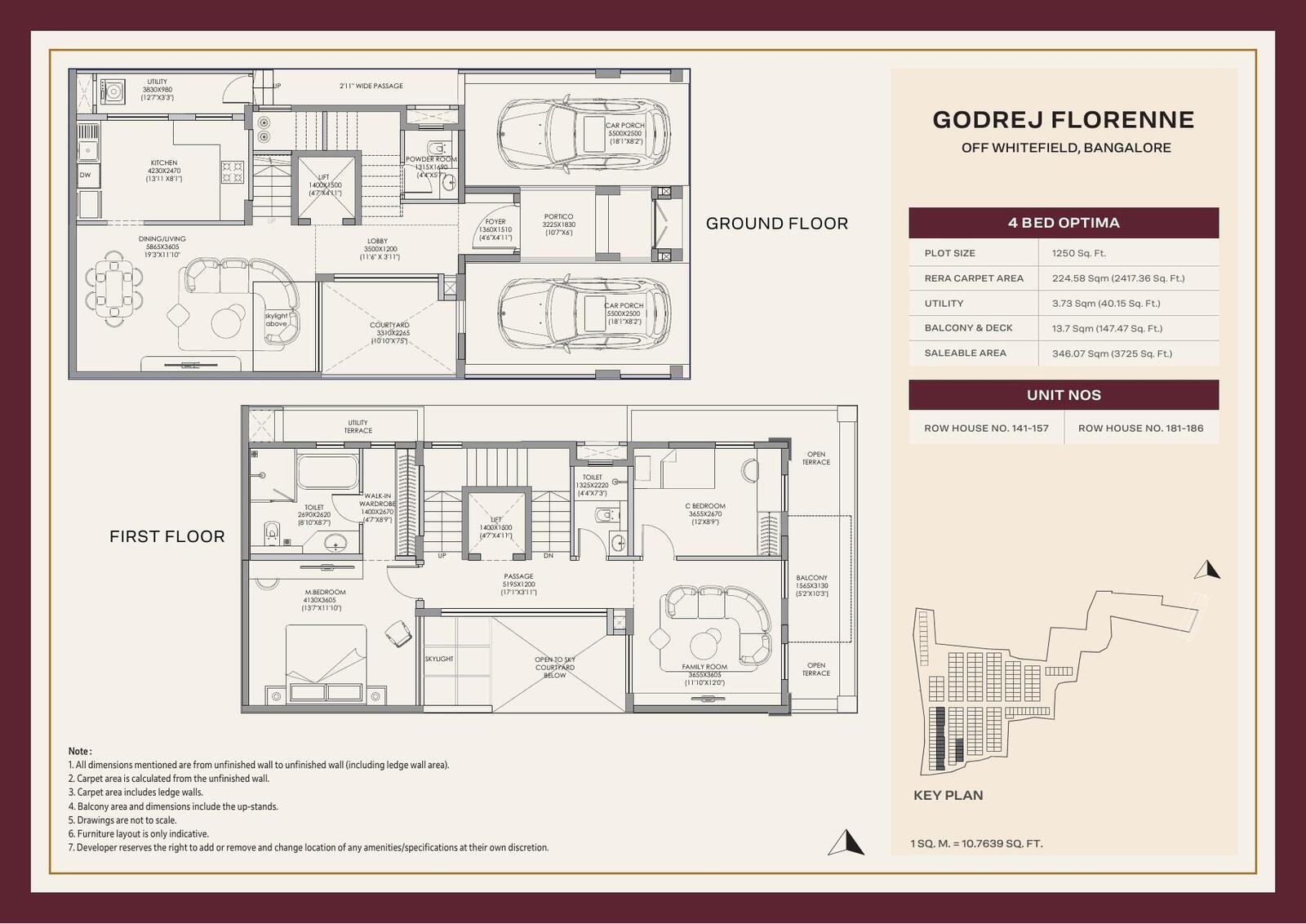 4 BHK Optima floor plan